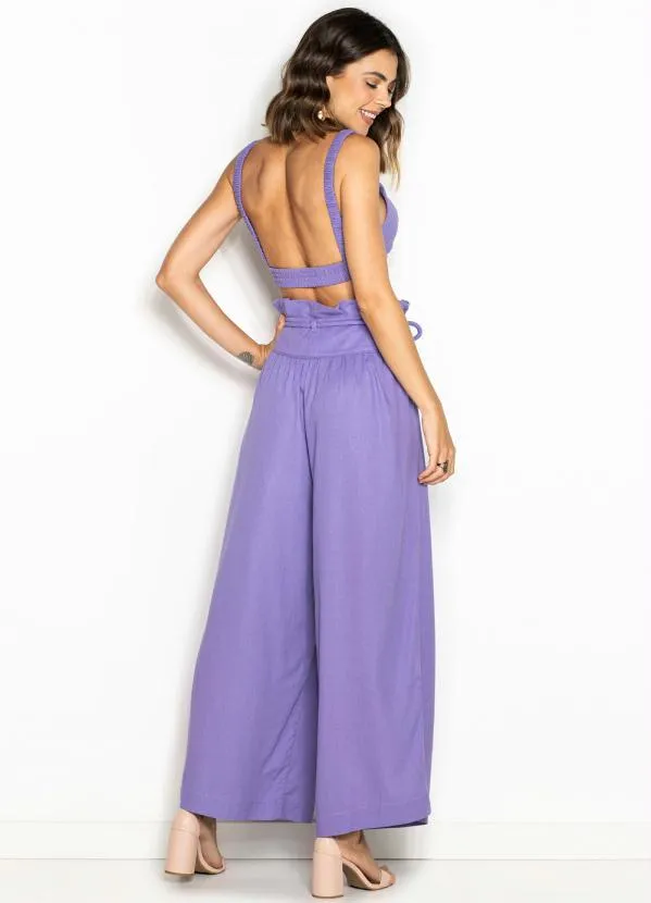 Maria Filó - Top de Linho Alça Elástico Roxo 4