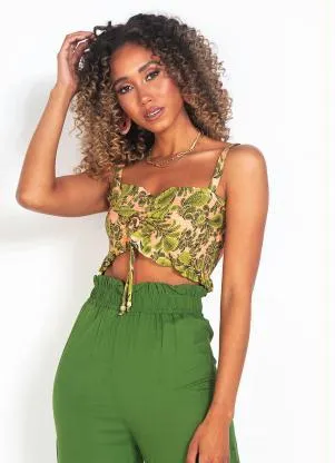 Forum - Top de Linho Estampado Verde - FORUM