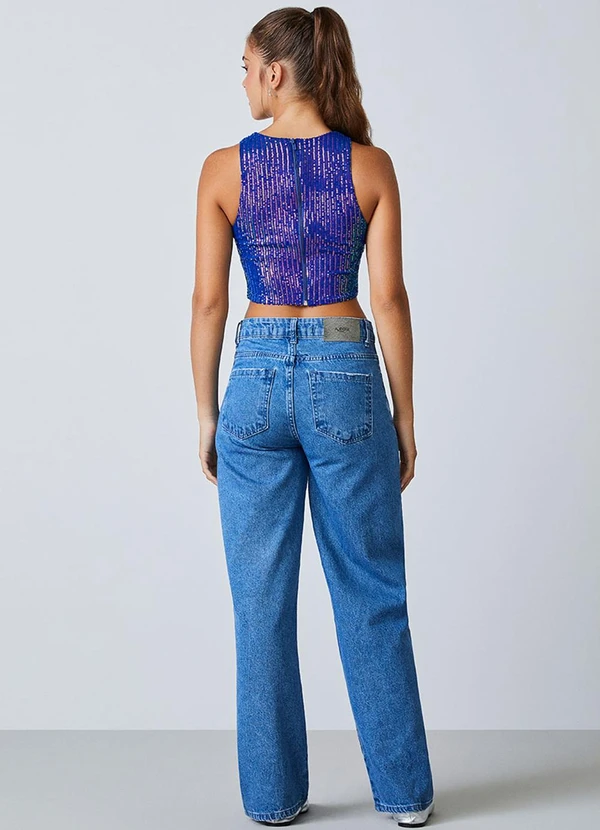 Authoria - Top de Paetê Azul Holográfico Azul 4