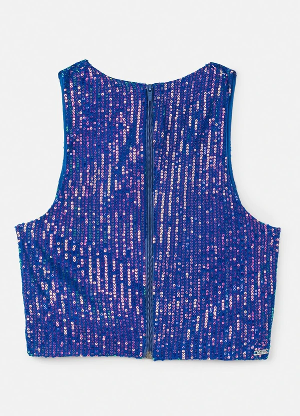 Authoria - Top de Paetê Azul Holográfico Azul 6