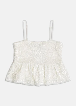 Authoria - Top de Paetê  Off White - AUTHORIA