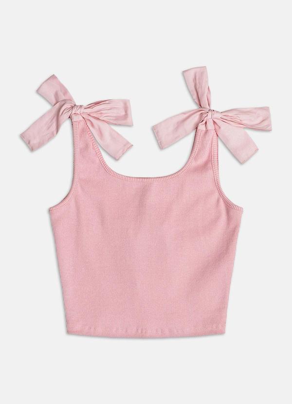 Authoria - Top de Ribana com Laços Rosa