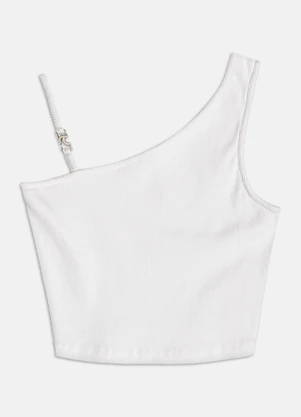 Authoria - Top de Ribana com Passante  Off White - AUTHORIA