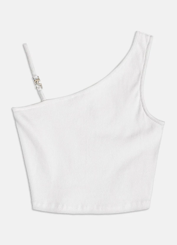 Authoria - Top de Ribana com Passante Off White