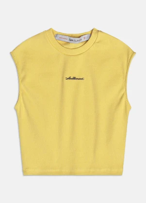 Authoria - Top de Ribana com Placa Metal  Amarelo - AUTHORIA