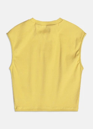 Authoria - Top de Ribana com Placa Metal  Amarelo - AUTHORIA