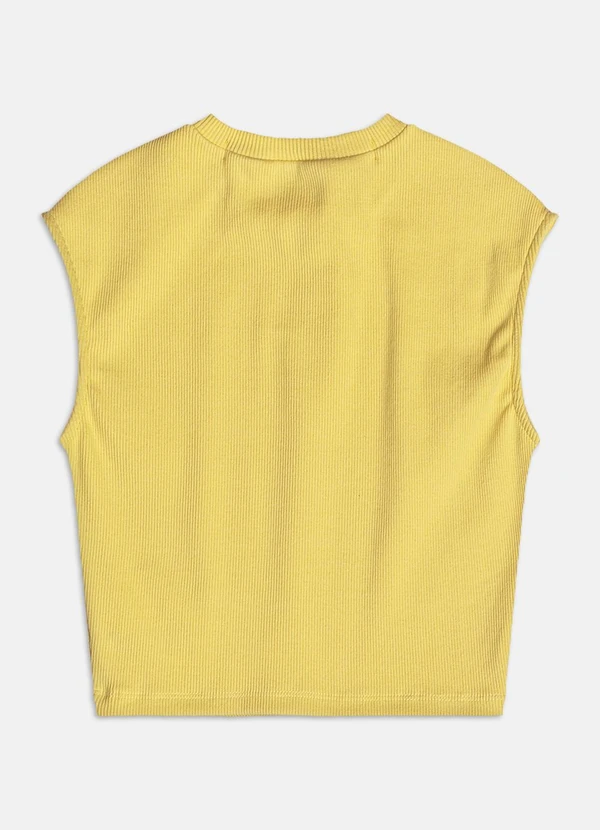 Authoria - Top de Ribana com Placa Metal  Amarelo 2