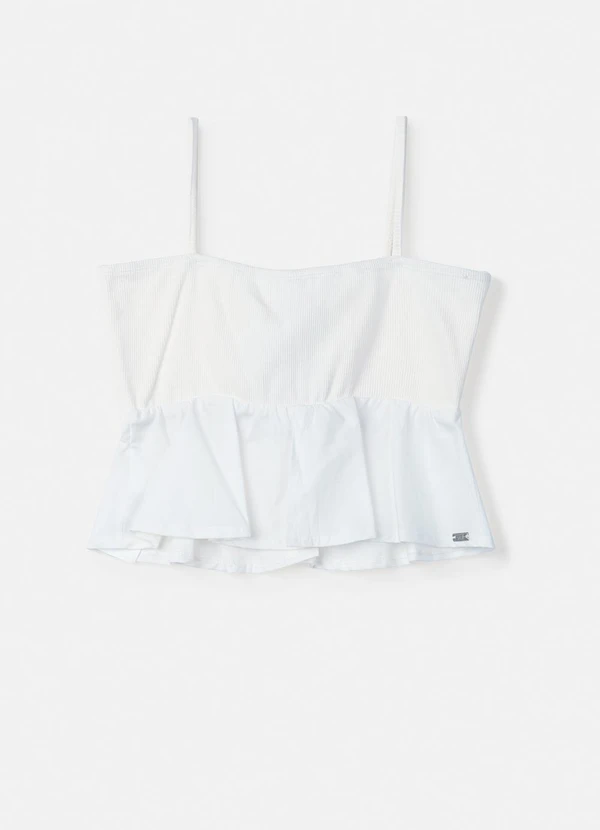 Authoria - Top de Ribana Off White com Peplum Off White 2