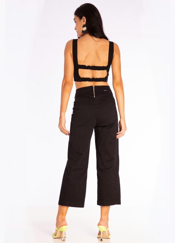 Doce Trama - Top de Sarja com Recortes Preto 4