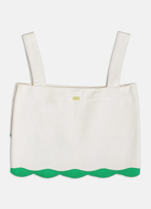 Authoria - Top de Tricot com Crochê  Verde 2