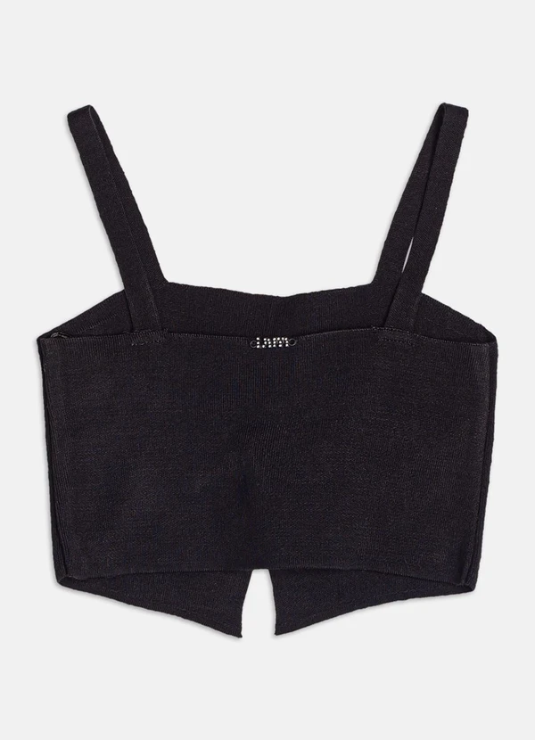 Authoria - Top de Tricot com Detalhes de Laço  Preto 2