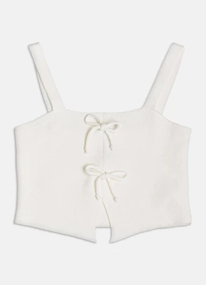Authoria - Top de Tricot com Laço  Off White - AUTHORIA