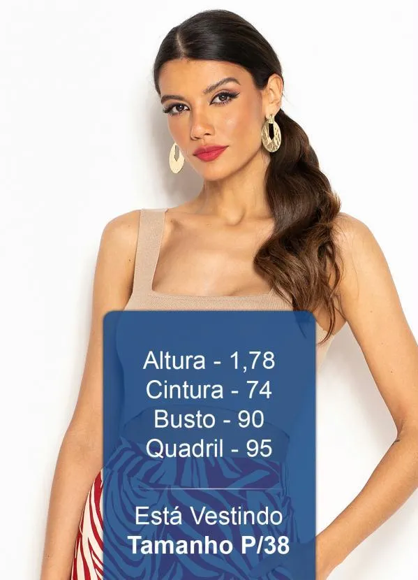 Maria Filó - Top de Tricot Decote Quadrado Bege 5