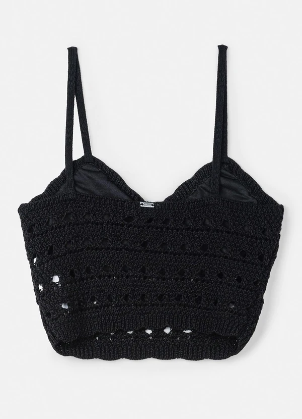 Authoria - Top de Tricot Preto Rendado Preto 2