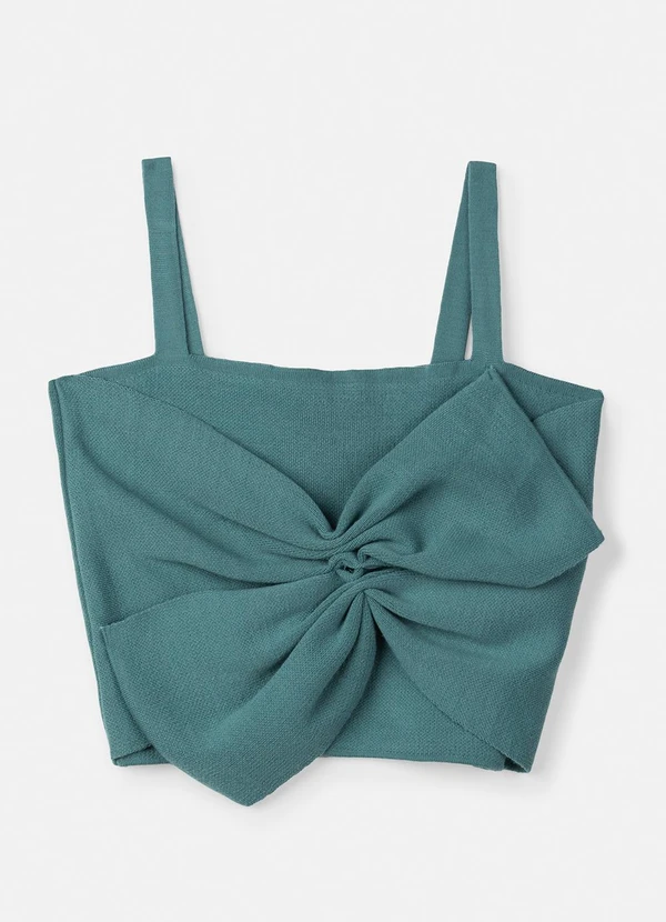 Authoria - Top de Tricot Verde com Maxi Laço Verde