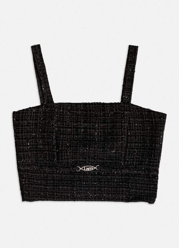 Authoria - Top de Tweed Shine Preto Preto 1