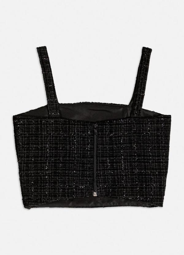Authoria - Top de Tweed Shine Preto Preto 2