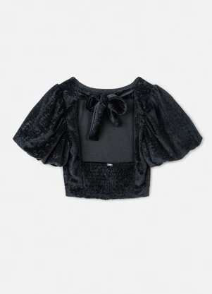Authoria - Top de Veludo Preto Preto - AUTHORIA