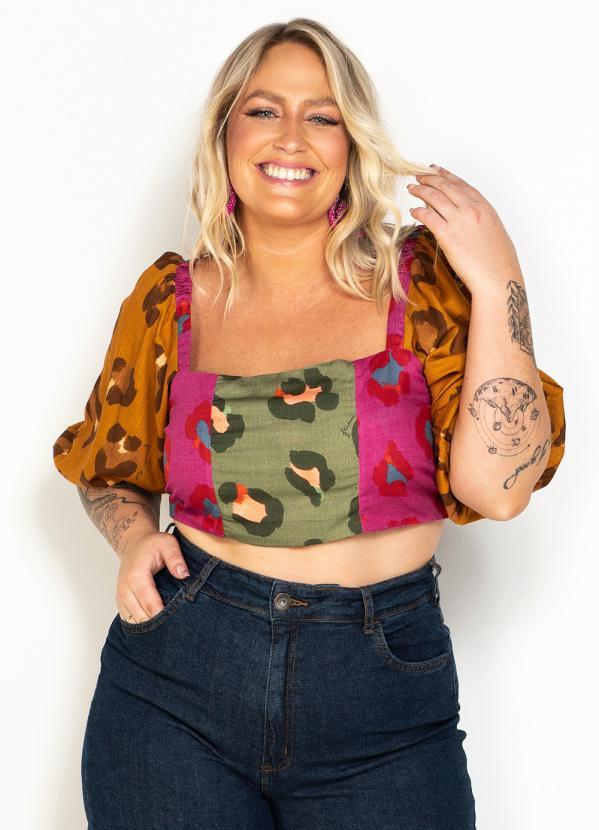 Farm - Top de Viscose Onça Mix Estampado