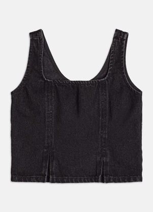 Authoria - Top Denim  Preto - AUTHORIA