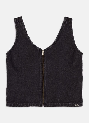 Authoria - Top Denim  Preto - AUTHORIA