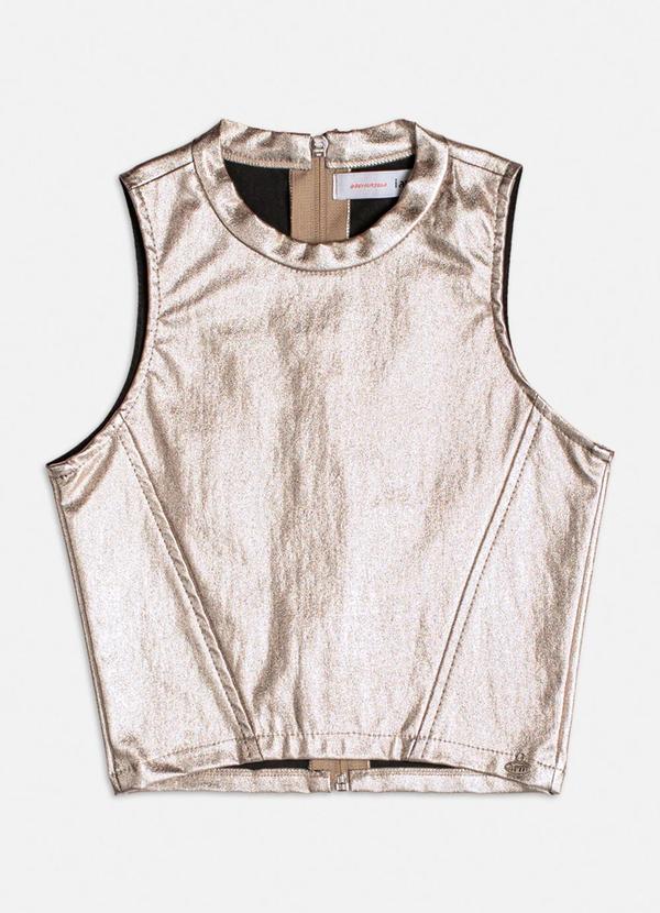 Authoria - Top Dourado Metalizado Dourado