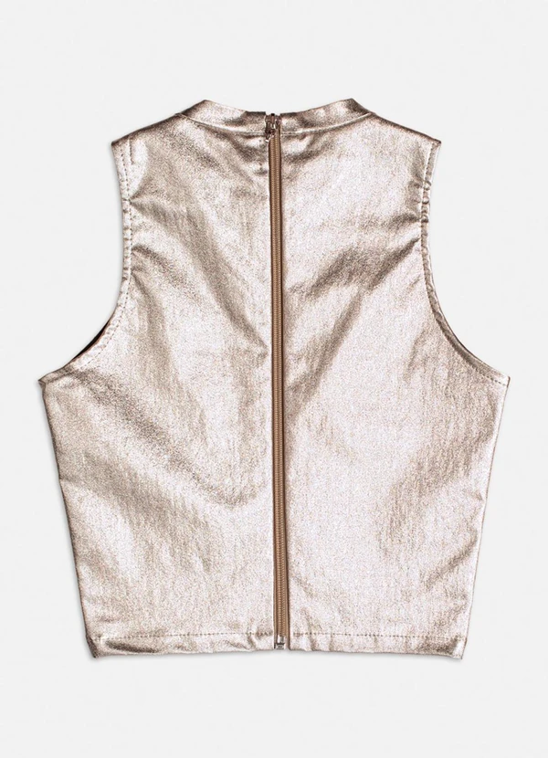 Authoria - Top Dourado Metalizado Dourado 2