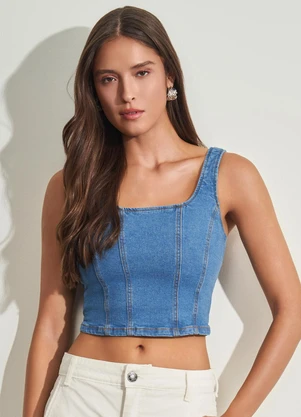 Sofie - Top em Jeans Azul - SOFIE