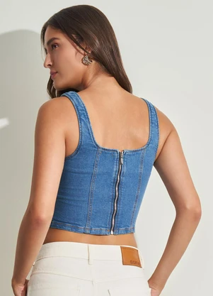 Sofie - Top em Jeans Azul - SOFIE