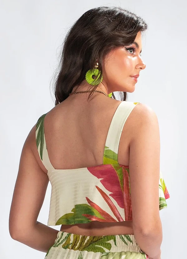 Farm - Top em Malha Floresta de Cor Branco 2