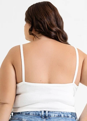 Just Basic - Top em Ribana Básico Off White - JUST BASIC