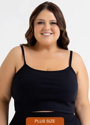 Just Basic - Top em Ribana Básico Preto - JUST BASIC