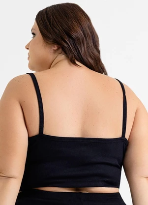 Just Basic - Top em Ribana Básico Preto - JUST BASIC