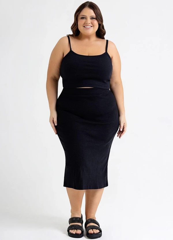 Just Basic - Top em Ribana Básico Preto 3