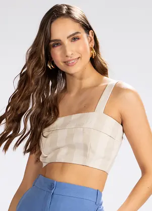 Hering - Top em Tecido Plano Off White - HERING