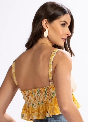 Farm - Top em Viscose Azaleia Amarelo - FARM