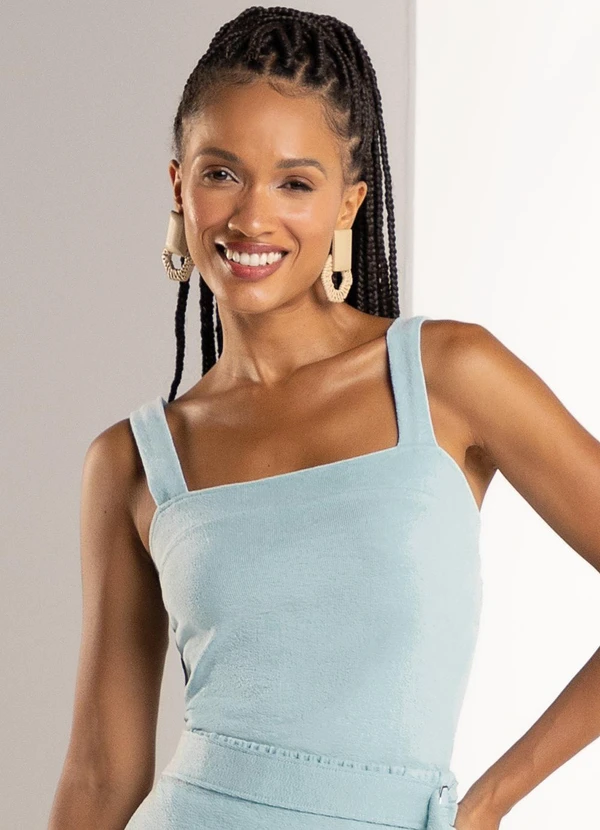 Marialícia - Top Feminino Alcas Azul