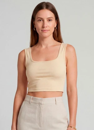 Infinita Cor - Top Feminino com Decote Quadrado Amarelo - INFINITA COR