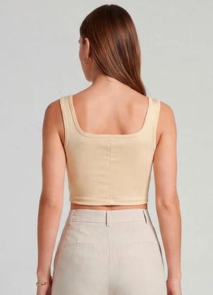 Infinita Cor - Top Feminino com Decote Quadrado Amarelo - INFINITA COR