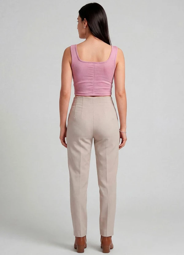Infinita Cor - Top Feminino com Decote Quadrado Rosa 4