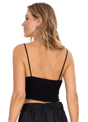 Endless - Top Feminino Viscose Slub Preto - ENDLESS