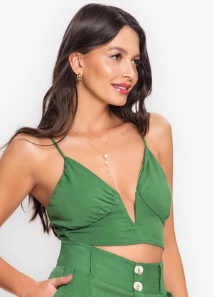 Endless - Top Feminino Viscose Slub Verde - ENDLESS