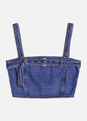 Authoria - Top Jeans com Fivela Azul - AUTHORIA