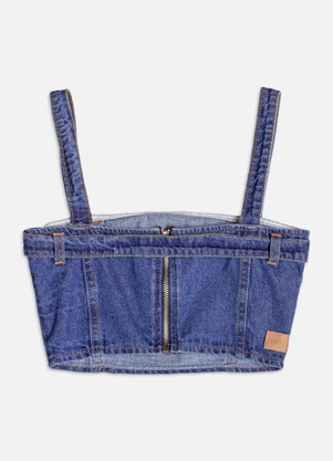 Authoria - Top Jeans com Fivela Azul - AUTHORIA