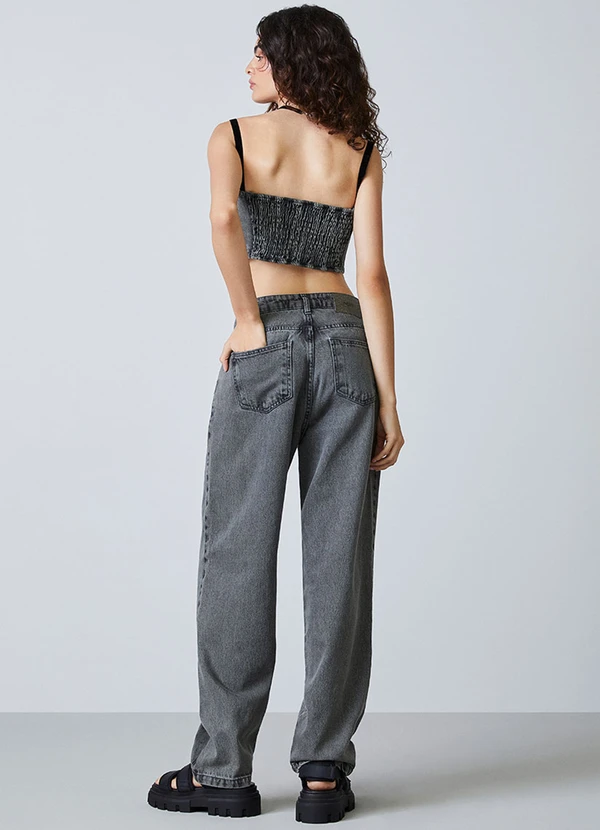 Authoria - Top Jeans Preto com Pedrarias Preto 4