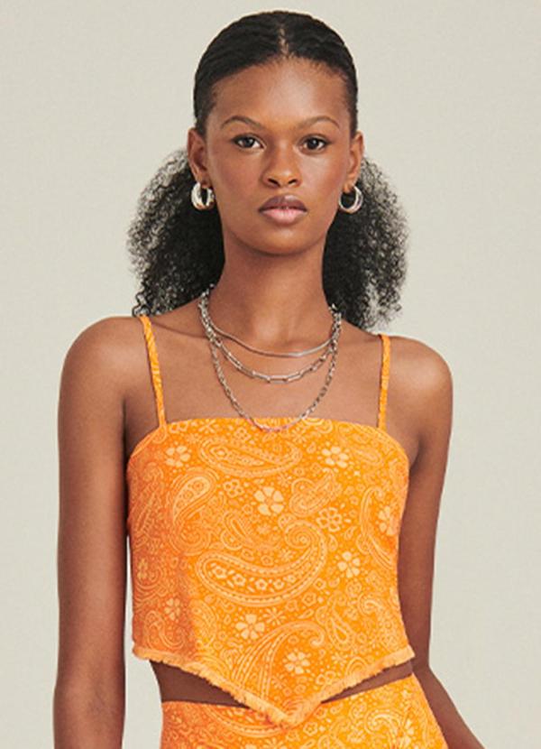 Authoria - Top Lenço Paisley Laranja