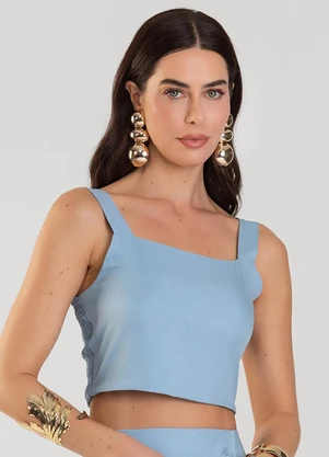 Dianna - Top Liso Feminino Azul - DIANNA