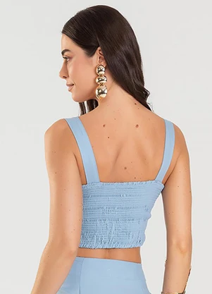 Dianna - Top Liso Feminino Azul - DIANNA