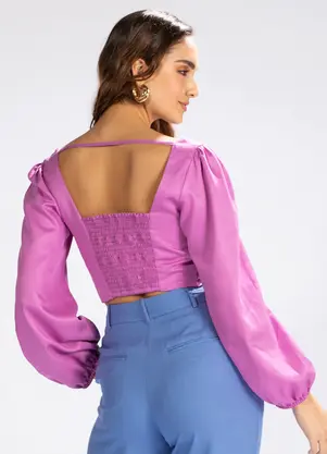 Hering - Top Manga 3/4 Viscolinho Rosa - HERING
