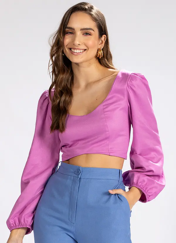 Hering - Top Manga 3/4 Viscolinho Rosa